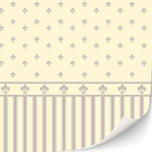TexturKontor Lot de 3 feuilles de papier peint autocollant pour maison de poupée - Échelle 1:12 - Papier peint ancien - Papier peint victorien (Charlotte)