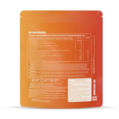 Hydrup electrolytes hydratation en poudre - Formule en poudre avec vitamines et minéraux pour une hydratation rapide - 1733 mg d'électrolytes par portion (16 unités, Orange-Mandarine)
