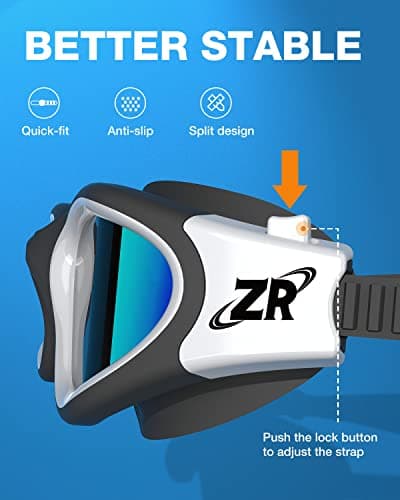 ZIONOR Lunettes de natation polarisées + bonnet de natation pour homme et femme, protection UV, anti-brouillard, sangle réglable, confortable, lunettes de natation professionnelles