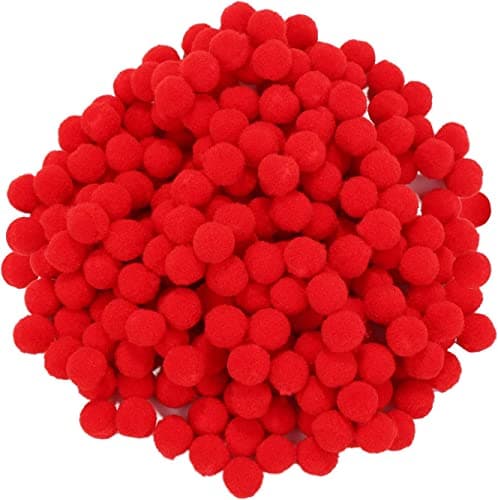 Perlin Lot de 100 pompons rouges de 30 mm - Couture Tilda - Pour travaux manuels amusants et créatifs - DEK86 x 5