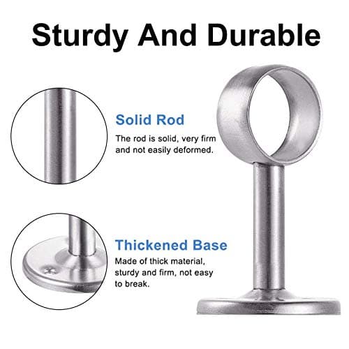Increway Lot de 2 supports avec tube pour penderie en acier inoxydable, Dia 19mm