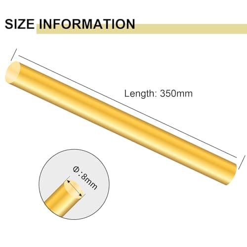 Tiges en laiton de 8mm, iMeistek longueur 350mm, barres rondes en laiton, pour goupilles de poignées, modèles RC, bricolage