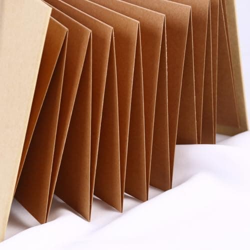 BESTOYARD Papier kraft rigide - Style accordéon - 36 pages - Pour remise de diplôme, anniversaire, mariage, diplôme - Pages marron clair