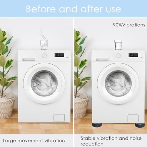 Diompirux 4 Pièces Noir Tapis Anti-vibration pour Machine à Laver, Antibruit Pied Machine a Laver avec Patin Caoutchouc, pour Machines à Laver, Sèche-Linge, Meubles, Patins Anti Vibration Lave Linge