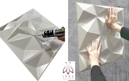 Eurodeco 20 pièces 3D Panneaux muraux & Plafond, 50cm x 50cm en Plastique PVC, Mur 3D, Plafond 3D, revêtement Mural, Salle de Jeux, 5m2 - 1mm d'épaisseur