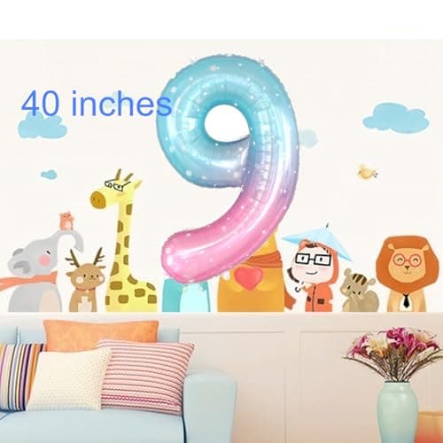 LIANRISES Ballon 9 Ans Decoration Anniversaire Papillon Ballon Papillon 9 Ans Ballon Ansniversaire 9 Ans Décoration Anniversaire Deco Anniversaire 9 Ans
