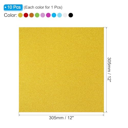 PATIKIL Ensemble de Carton Pailleté 12x12", 10 Feuilles de Papier Épais et Brillant Sans Perte de Paillettes pour Scrapbooking, Fabrication Cartes DIY, Projets d'Artisanat, Multicolore