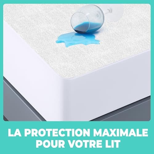 Flowen Protège Matelas 90x190 cm Alèse Impermeable Drap Housse en Coton et Microfibre Protection Lit pour Adulte et Bebe Alaise pour Incontinence Anti-Acarien Couvre-Matelas Pipi Lavable en Machine