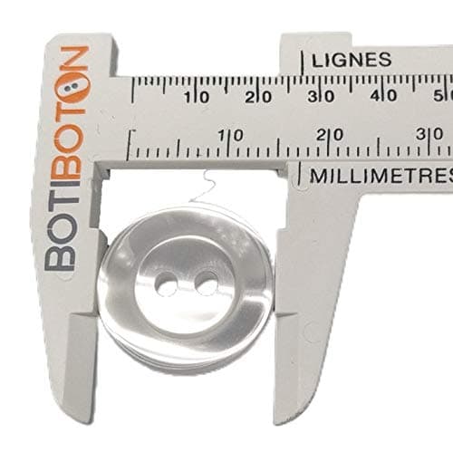 50 Boutons en nacre blanche BASIC - 18 mm - 2 Modèles disponibles - Fabriqué et expédié d'Espagne -