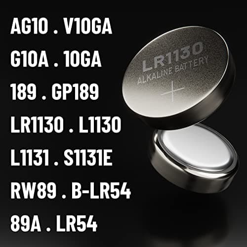 ABSINA 10x Pile LR1130 AG10 LR54-1,5V Alcaline étanche & Longue durée - V10GA / RW49 / G10A / 189 / GP189 / L1130 / 89A - Pile LR54 Pile Bouton, Pile L1131C, Pile L1131, Piles LR54, Piles AG10