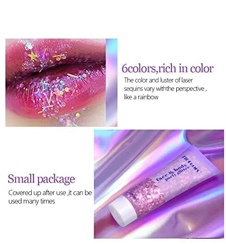 GL-Turelifes Chunky Glitter Gel Glitter Body Gel Festival Glitter Cosmétique Visage Cheveux Ongles Maquillage Sirène Paillettes Liquide Fard À Paupières Longue Durée Étincelant 50 ml (#09 Vert)