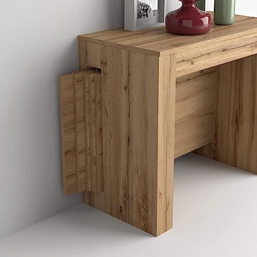 Mobili Fiver, Table Console Extensible avec rallonges intégrées, Easy, 45(305) x 90 cm, Bois Rustique, pour 12 Personnes, Console Extensible pour Salle à Manger et entrée, Made in Italy