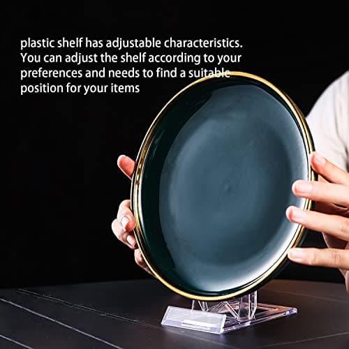 AIVORO 6 PCS Support Assiette Decorative Transparent Plastique, Presentoir Livre, Chevalets et Support Assiette ou Porte Assiette Support Cadre Photo