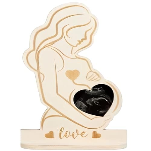 LQIOACU 1 PCS cadeau futur parents cadre empreinte bébé photo grossesse cadre photo pour femme enceinte Echographie à Bébé Photo Ultrasons pour Amie Enceinte Cadre Sonogramme