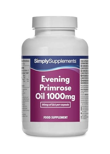 Huile d'Onagre Super Forte 1000mg | 120 gélules à libération rapide | Soutien à l'équilibre hormonal, Formule pour une peau saine avec Vitamine B6 | Approuvé par les BPF | Fabriqué au Royaume-Uni