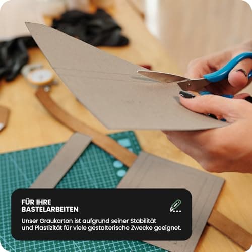 Netuno 20 Feuilles de Carton Gris A5 148x210 mm Carton de Reliure 1,7 mm Papier cartonné Gris 1046g idéal pour Bricolage Reliure de Livres création de calendriers DIY Loisirs creatifs modélisme