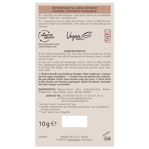 Schwarzkopf - Taft - Poudre Coiffante Cheveux - 2-En-1 - Volume - Longue Durée - Effet Matifiant - Effet Décoiffé - Ne colle pas - 99% d'ingrédients d'origine naturelle - Contenant de 10 g