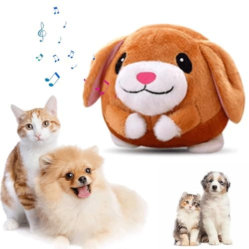 Jouet Chien Interactif, 2025 Jouet pour Chien, Jouet de Balle Rebondissante pour Chiens, Balle Interactive pour Chien, Active Moving Pet Plush Toy, Jouet Amusant Parlant et répétitif (#04)