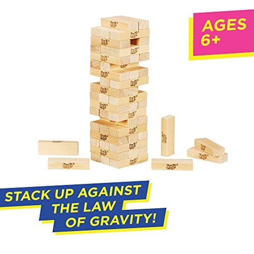 Hasbro Gaming Jenga, Jeu De Société en Bois, Jeu d’Adresse pour Enfants Et Familles, Version Française, Cadeau De Noël, Idées Cadeaux d'anniversaire et pour Noël, À Partir De 6 Ans