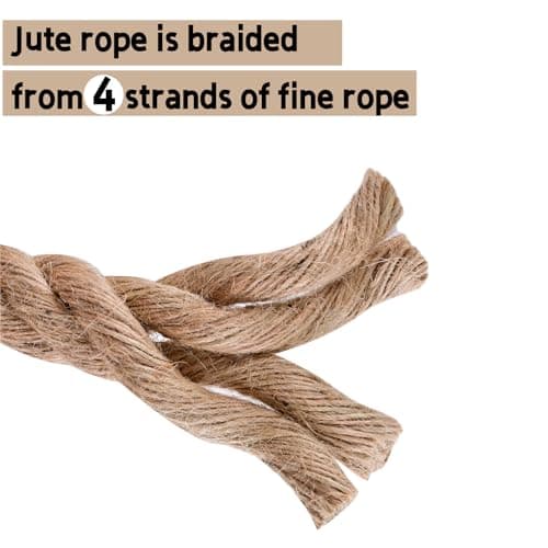 LZ.MZXU Corde de Jute 26mm x 10M Ficelle Jute Naturel Ficelles de Jardin Corde Corde Chanvre pour l'artisanat Jardinage Décoration Créatifs DIY l'emballage Cadeau