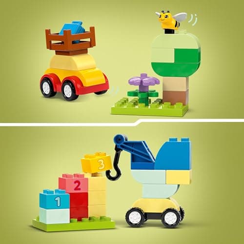 LEGO Duplo Classic La Boîte de Briques Voitures et Camions - Jouet d’Éveil - Set de Véhicules pour Enfants - Jeu Éducatif Développant la Motricité Fine pour Garçons et Filles dès 18 Mois 10439