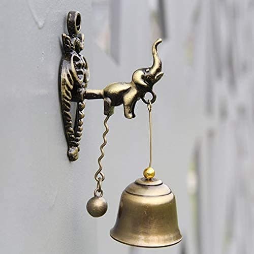 Fay Bless Cloche pour ouverture de porte, sonnette de magasin, clochettes de Shopkeepers en alliage + fer, 11 cm (éléphant)
