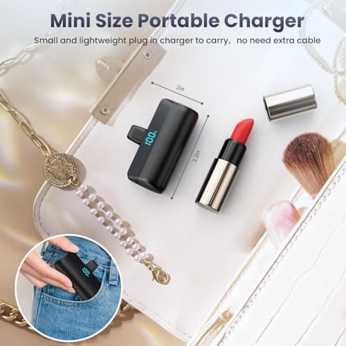 Feob Mini Batterie Externe pour iPhone 5200mAh, Power Bank Charge Rapide 20W PD Chargeur Externe Ultra-compact avec écran LED, Chargeur Portable Compatible avec iPhone 14/14 Plus/13 Pro/12/11/XS/8/7/6