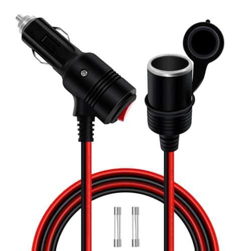 HuaLiSiJi Rallonge Allume Cigare avec Interrupteur 12V 24V Allume Cigare Câble D'extension avec LED 14 AWG 15A 20A pour Moto Bateau,Voiture,Camion (1m)