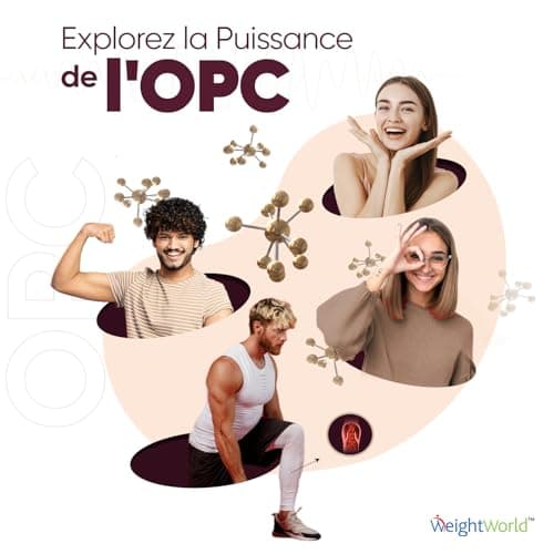 OPC Extrait de Pépins de Raisin Naturel Français 1000mg (French Grapeseed Extract) - 240 Gélules Vegan (8 Mois) - 95% OPC Forte (Vitis vinifera L.) - Polyphénols Concentré Avec Antioxydant Puissant