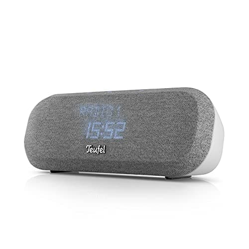 Teufel Radio One Radio-réveil HiFi et Enceinte Bluetooth, Radio Dab+/FM, Ecran d’Affichage dimmable (Light Gray)