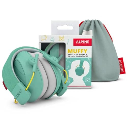 Alpine Muffy Casque Anti-Bruit : Protection auditive pour Enfants jusqu'à 16 Ans - CE Certifié - Confortable et réglable - Prévient Les Troubles auditifs - Robuste et Facile à Ranger – Menthe