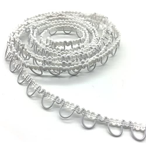 DHER Boutonnière Élastique Élastique avec Boutonnière 9 m Boutonnière Cordon Élastique Boucle Élastique pour Collier Femme, Ornement de Boutonnière en Dentelle Extensible Extensible de Mariage (#2)