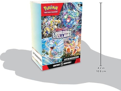JCC Pokémon : Lot de boosters Écarlate et Violet – Couronne Stellaire (6 boosters)