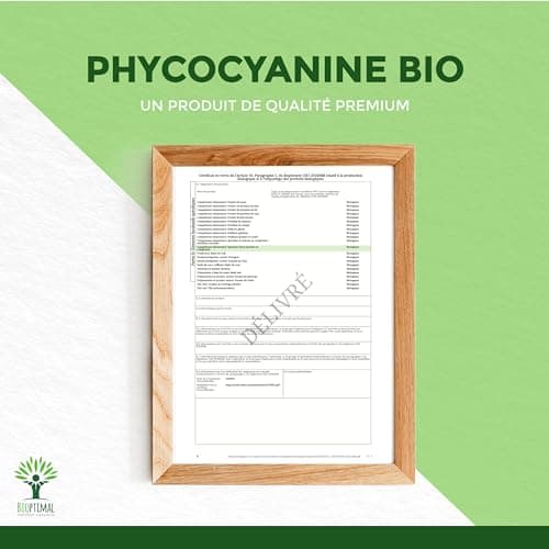 Spiruline Bleue Bio - Bioptimal - En Poudre - 30% Phycocyanine Blue 80% Protéines - Colorant Alimentaire Bleu Intense - Cuisine Recette - Contrôlé et Conditionné en France - Certifié Par Ecocert - 50g