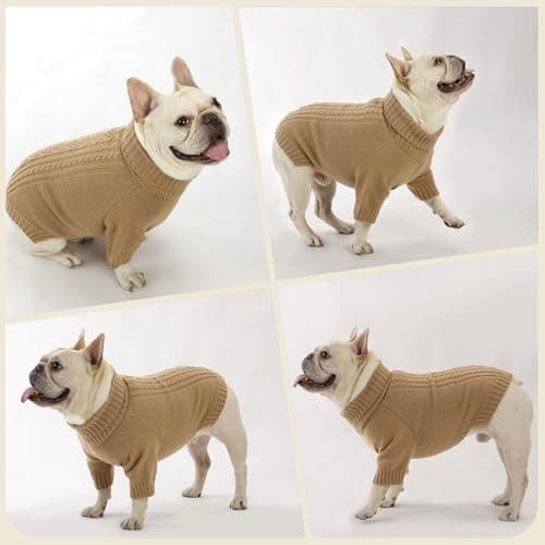KONVINIT Pull Chien Pull pour Chien Col Roulé Tricot Chien Jumper Hiver Tricot Pullover pour de Petite,Moyenne et Grande Taille
