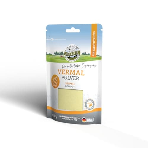Vermifuge Naturel pour Chien Vermal de Bellfor - 80 g. Prophylaxie Contre Les Infestations de vers avec Farine de Coco et Graines de Courge, Renforce Le Système Immunitaire.