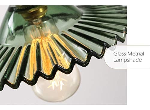 Chrasy Industrielle Moderne Verre Suspensions Luminaire Vintage Plafonnier Luminaire Verre Retro Suspensions Luminaires Industrielle Eclairage de Plafond Suspensions Plafonniers Luminaire (Vert)