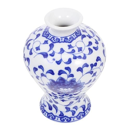 Alipis Vase en Céramique Bleu Et Vase en Céramique De Bureau Vase De Bureau en Céramique Maison Vase en Céramique Vase De Chinois Vase en Céramique Créatif Récipient À Fleurs