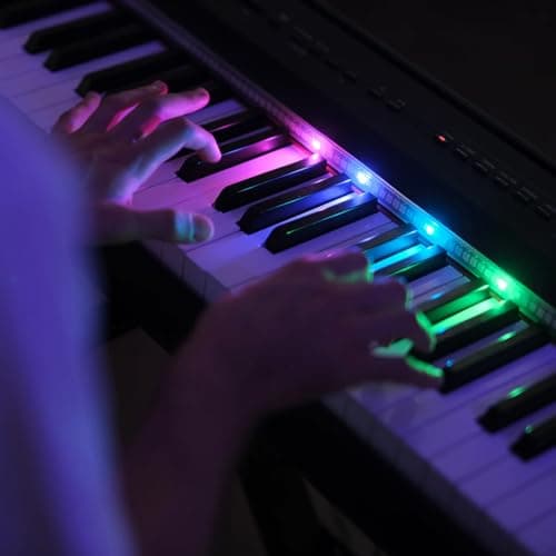 Piano LED - Apprendre le Piano de Façon Ludique et Efficace - Systeme Breveté - Leçon de Piano avec LED Intelligentes - Transparent