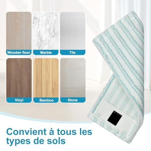 GFRED Lot de 4 Serpillères de Rechange en Microfibre Compatibles avec Leifheit Clean Twist M Ergo Micro Duo Housses de Rechange Serpillère Humide et Sec Convient à Tous Les Types de Sols