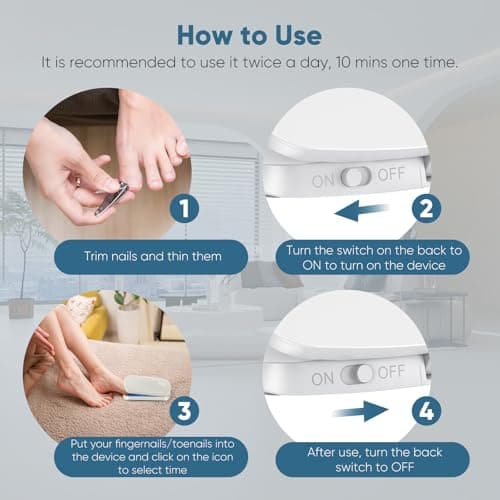 Dispositif de Laser pour Mycose Des Ongles, Berrlly Dispositif des Champignons des Ongles Utiliser pour Plusieurs Ongles, Hauteur Réglable de Haut en Bas, Ne Vous Inquiétez Vous avez Ongles Coincés