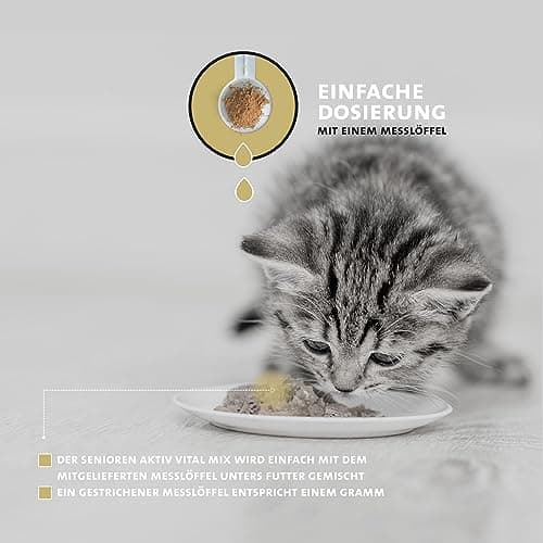 Peticare Senior Actif Vital Mix Poudre pour Chats âgés | Complément Alimentaire Naturel avec Moule Verte, MSM, Curcuma | stimule immunitaire & en Cas de carences | petCat Health 3603 (100 g)