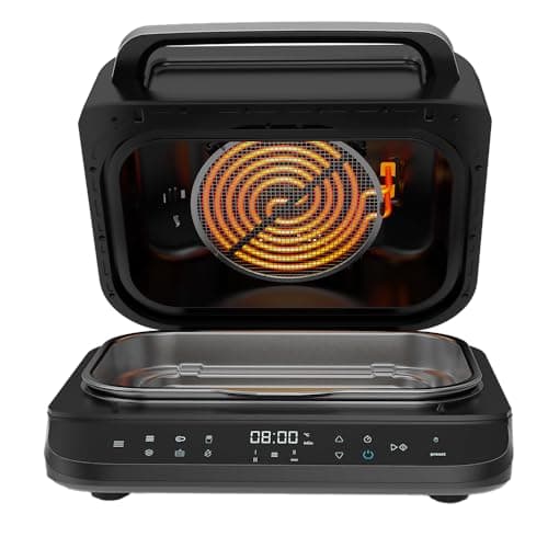 Cecotec Friteuse à Air Grill sans Huile de 6 L Cecofry FireDome 6000. 2400 W, 6 Modes de Cuisson et 4 Niveaux Grill, Thermostat Réglable, Comprend une Sonde de Température et des Accessoires