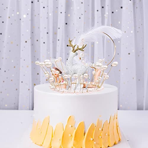Décoration de gâteau de renne Doyomtoy - Décoration de gâteau - Décoration de gâteau en cristal - Couronne - Ailes d'ange - Décoration pour Noël - Décoration de fête
