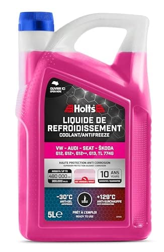 Holts HAFR0006B Liquide de Refroidissement Voiture et Antigel VW-Audi-Seat-Skoda G12, G12+, G12++, G13, G12 Evo Protection Longue durée de 10 Ans 480,000km jusqu'à -30°C, Rose, 5L