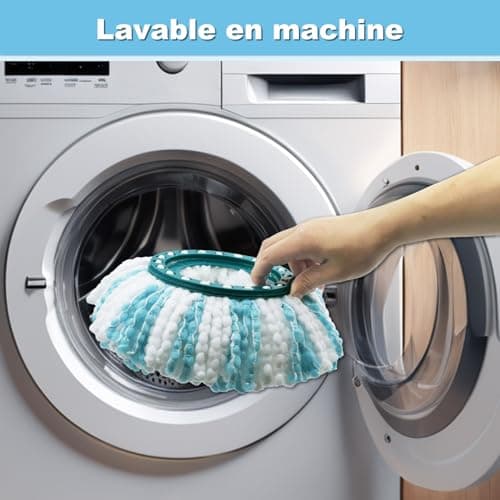 Têtes de Rechange Balai Serpillère Compatible avec Leifheit Clean Twist Disc Mop, Chiffons de Franges de Remplacement en Microfibres