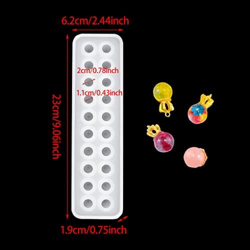 FineInno Moule en Résine Boule, Moule Silicone Sphère Resin Mold, Mould Epoxy de Cristal Ball pour la Fabrication de Bijoux, DIY Pendentif Bracelet Colliers