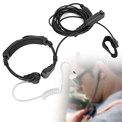Annadue Casque Micro de Gorge Tactique Écouteur Micro de Gorge évolutif Vibration Casque Talkie-walkie Écouteur de Moniteur Radio Écouteur PTT Tactique Doigt PTT Enveloppé