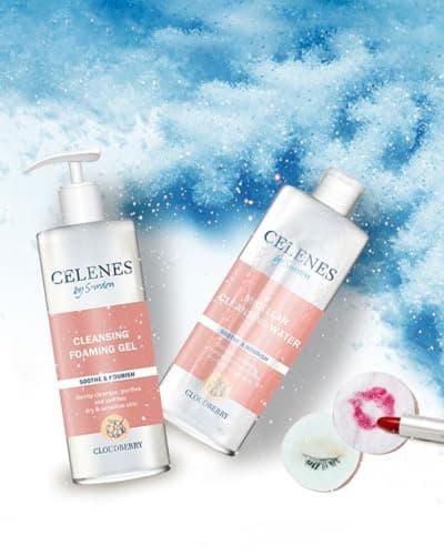 Celenes by Sweden Gel Nettoyant Visage à Plaquebière, Mousse Nettoyante Visage 250ml - Nettoyant Visage Apaiser-Nourrir, Demaquillage Visage Sans Parabèn-Alcool, Nettoyant Visage Peau Sensible & Sèche