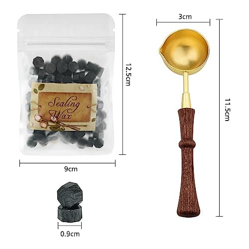 ASTARON 300 perles de cire pour cachet de cire, kit de cire octogonale avec 1 cuillère pour faire fondre la cire pour les invitations, les enveloppes, les paquets de vin et les emballages cadeaux